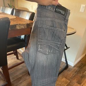 Mens express 36x40 low rise straight leg slim